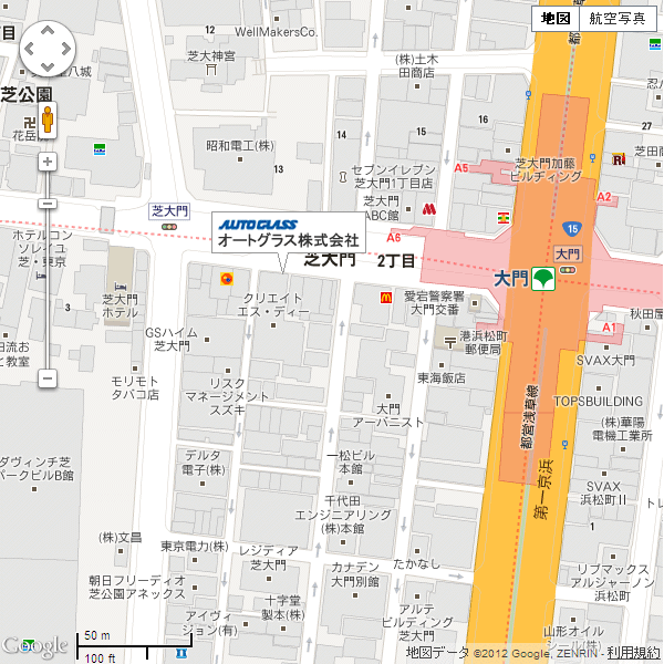 オートグラス株式会社 本社　地図